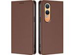 Custodia In Pelle Per Oneplus Nord CE4 Lite, Custodia Magnetica In Finto Cuoio Con Supporto Marrone