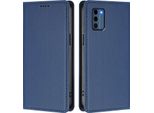 Custodia In Pelle Per Nokia C300, Flip Case Magnetico In Finto Cuoio Con Supporto Blu Scuro