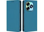 Custodia Per Telefono Cellulare Per Itel S23+, Custodia Magnetica Antiurto Flip Cover In Finto Cuoio Con Supporto Blu