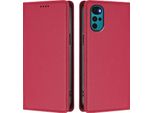 Custodia In Pelle Per Motorola Moto G22 / Moto E22S, Custodia Flip Magnetica In Finto Cuoio Con Supporto Rosso