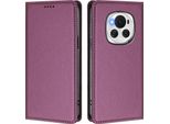 Custodia In Pelle Per Honor Magic6, Custodia Flip Magnetica In Finto Cuoio Con Supporto Viola