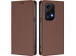 Custodia Per Cellulare Per Honor 200 Lite, Flip Cover In Finto Cuoio Antiurto Magnetica Con Supporto Marrone