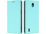 Custodia Per Telefono Cellulare Per Nokia C01 Plus/Nokia C1 2Nd Edition, Custodia Magnetica Antiurto Con Supporto In Finto Cuoio Flip Cover Turchese