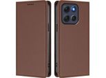 Custodia In Pelle Per Motorola Moto G86 Power, Custodia Flip Magnetica In Finto Cuoio Con Supporto Marrone