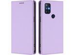 Custodia In Pelle Per Oneplus Nord N10 5G, Custodia Magnetica In Finto Cuoio Con Supporto Viola Chiaro