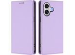 Custodia In Pelle Per Iphone 17, Custodia Flip Magnetica In Finto Cuoio Con Supporto Viola Chiaro