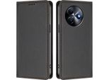 Custodia Per Telefono Cellulare Per Itel S24, Flip Cover In Finto Cuoio Antiurto Custodia Magnetica Con Supporto Nero