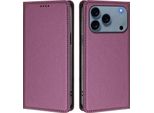 Custodia Per Iphone 17 Pro Max, Flip Cover In Finto Cuoio Antiurto E Magnetica Con Supporto Viola