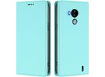 Custodia Per Telefono Cellulare Per Nokia C30, Flip Cover In Finto Cuoio Antiurto Magnetica Con Supporto Turchese