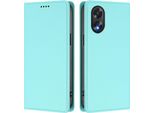 Custodia Per Telefono Cellulare Per Oppo A18 / Oppo A38,Poliuretanopelle Flip Cover Antiurto Custodia Magnetica Con Supporto Turchese