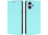 Custodia In Pelle Per Iphone 16 Plus, Flip Case Magnetico In Finto Cuoio Con Supporto Verde Menta