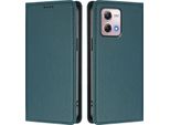 Custodia Per Motorola Moto G Stylus 2023 4G, Flip Cover In Finto Cuoio Antiurto Magnetica Con Supporto Verde