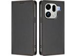 Custodia Per Telefono Cellulare Per Oppo Find X9 Pro, Flip Cover In Finto Cuoio Antiurto Magnetica Con Supporto Nero