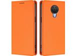 Custodia Per Telefono Cellulare Per Nokia G20 /Nokia G10 /Nokia 6.3, Flip Cover In Finto Cuoio Antiurto Custodia Magnetica Con Supporto Arancione