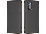 Custodia In Pelle Per Nokia G400, Flip Case Magnetico In Finto Cuoio Con Supporto Nero