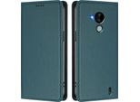 Custodia Per Telefono Cellulare Per Nokia C30, Flip Cover In Finto Cuoio Antiurto Magnetica Con Supporto Verde