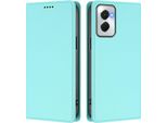 Custodia Per Motorola Moto G Power 2024 5G, Flip Cover In Finto Cuoio Antiurto Magnetica Con Supporto Turchese