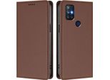 Custodia In Pelle Per Oneplus Nord N10 5G, Custodia Magnetica In Finto Cuoio Con Supporto Marrone