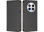 Custodia Per Huawei Mate 70 Pro/Mate 70 Pro+, Flip Cover In Finto Cuoio Antiurto Magnetica Con Supporto Nero