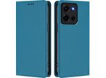 Custodia In Pelle Per Motorola Moto G 5G 2025, Custodia Flip Magnetica In Finto Cuoio Con Supporto Lake Blu