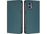 Custodia In Pelle Per Motorola Moto G 5G 2023, Custodia Flip Magnetica In Finto Cuoio Con Supporto Verde