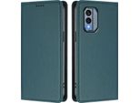Custodia Per Telefono Cellulare Per Nokia X30, Flip Cover In Finto Cuoio Antiurto Magnetica Con Supporto Verde