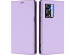 Custodia In Pelle Per Oneplus Nord N300, Custodia Magnetica In Finto Cuoio Con Supporto Viola Chiaro