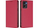 Custodia In Pelle Per Motorola Moto G05, Custodia Magnetica In Finto Cuoio Con Supporto Rosso