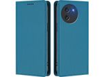Custodia Per Telefono Cellulare Per Doogee Note 59 /Note 59 Pro, Flip Cover In Finto Cuoio Antiurto Magnetica Con Supporto Blu