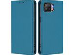 Custodia In Pelle Per Oppo F17, Flip Case Magnetico In Finto Cuoio Con Supporto Lake Blu
