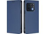 Custodia Per Telefono Cellulare Per Oneplus 10 Pro, Flip Cover In Finto Cuoio Antiurto Magnetica Con Supporto Blu Scuro