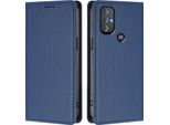 Custodia Per Motorola Moto G Power 2022, Custodia Magnetica Antiurto Con Supporto In Finto Cuoio Flip Cover Blu Scuro