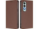 Custodia In Pelle Per Oneplus Nord CE4, Custodia Magnetica In Finto Cuoio Con Supporto Marrone