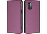 Custodia Per Nokia G21 /Nokia G11, Flip Cover In Finto Cuoio Antiurto Magnetica Con Supporto Viola