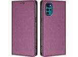 Custodia Per Motorola Moto G22 / Moto E22S, Flip Cover In Finto Cuoio Antiurto Magnetica Con Supporto Viola