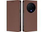Custodia In Pelle Per Honor Magic8 Pro, Flip Case Magnetico In Finto Cuoio Con Supporto Brown