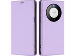 Custodia Per Huawei Mate 60 Pro/Mate 60 Pro+, Flip Cover In Finto Cuoio Antiurto Magnetica Con Supporto Viola