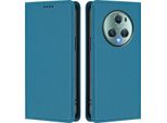 Custodia Per Telefono Cellulare Per Honor Magic5 Pro, Flip Cover In Finto Cuoio Antiurto Magnetica Con Supporto Blu