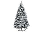 Abete Innevato - Spessore Extra - Con Base A Croce Pieghevole In Ferro - Effetto Neve Realistico Sui Rami - Apertura Della Chioma 210 Cm