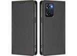 Custodia In Pelle Per Oppo Reno9 A, Flip Case Magnetico In Finto Cuoio Con Supporto Nero