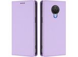 Custodia In Pelle Per Nokia G20 /Nokia G10 /Nokia 6.3, Custodia Magnetica In Finto Cuoio Flip Con Supporto Viola Chiaro