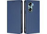 Custodia In Pelle Per Honor 60, Flip Case Magnetico In Finto Cuoio Con Supporto Blu Scuro