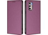 Custodia In Pelle Per Motorola Moto G Stylus 2022 4G, Custodia Flip Magnetica In Finto Cuoio Con Supporto Viola