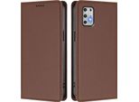 Custodia In Pelle Per Motorola Moto G Stylus 2021 4G, Custodia Magnetica In Finto Cuoio Con Supporto Marrone