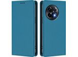 Custodia Per Telefono Cellulare Per Oneplus 11R, Flip Cover In Finto Cuoio Antiurto Magnetica Con Supporto Blu