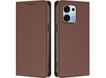 Custodia Per Telefono Cellulare Per Oppo A6 Pro 5G/Oppo A6 Pro 4G, Flip Cover In Finto Cuoio Antiurto Magnetica Con Supporto Marrone