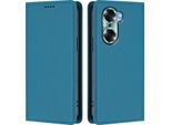 Custodia Per Telefono Cellulare Per Honor 60, Flip Cover In Finto Cuoio Antiurto Magnetica Con Supporto Blu