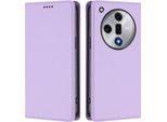 Custodia Per Telefono Cellulare Per Oppo Find X7, Flip Cover In Finto Cuoio Antiurto Magnetica Con Supporto Viola