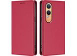 Custodia Per Oneplus Nord CE4 Lite, Custodia Magnetica Antiurto Con Supporto In Finto Cuoio Flip Cover Rosso