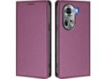Custodia Per Oppo Reno11 5G, Custodia Magnetica Antiurto Con Supporto In Finto Cuoio Flip Cover Viola